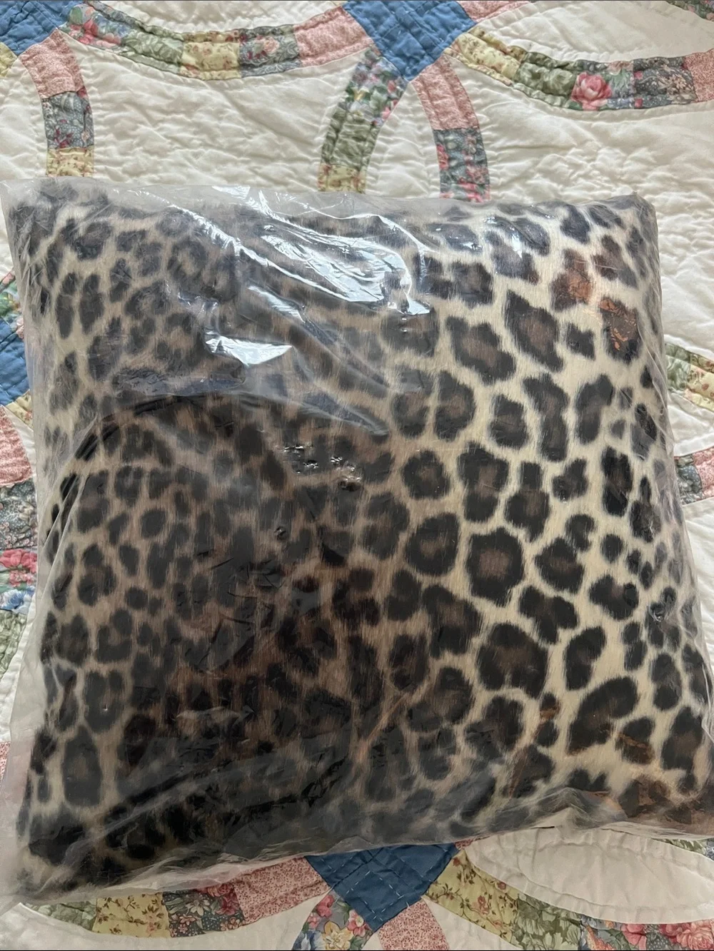Chico’s Faux fur Leopard print pillow